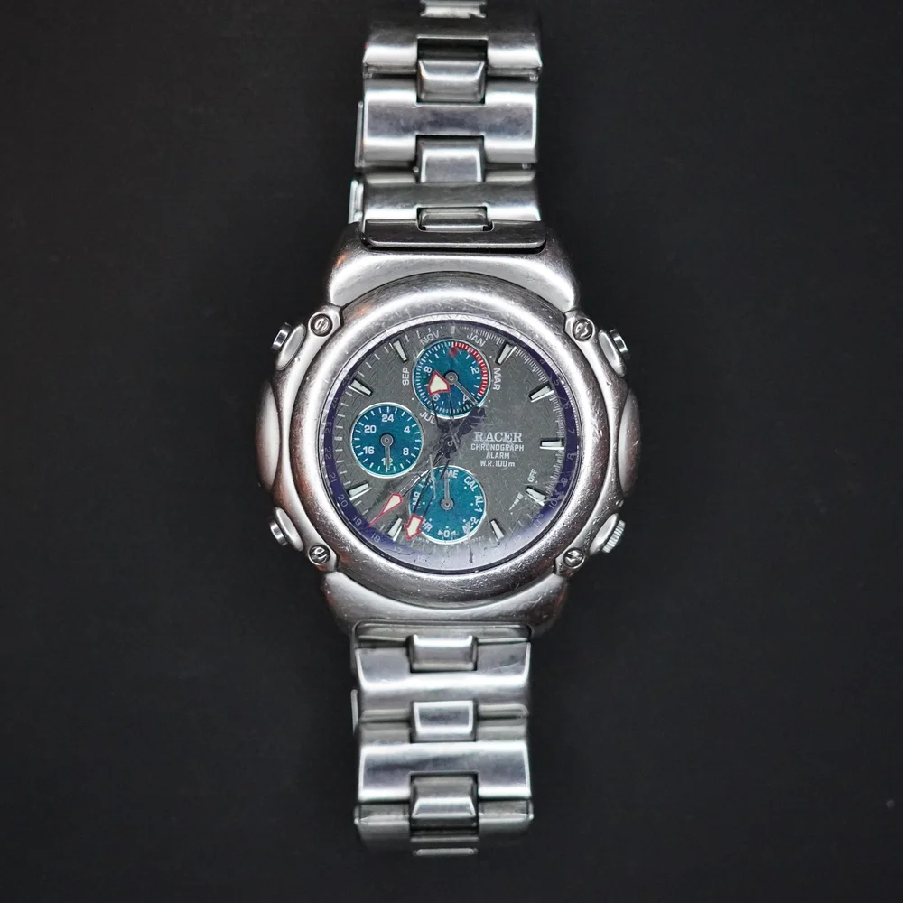 Racer-Orient W50761 CHRONOGRAPH WATCH VINTAGE NOS MONTRE UHR JAPAN WATCH